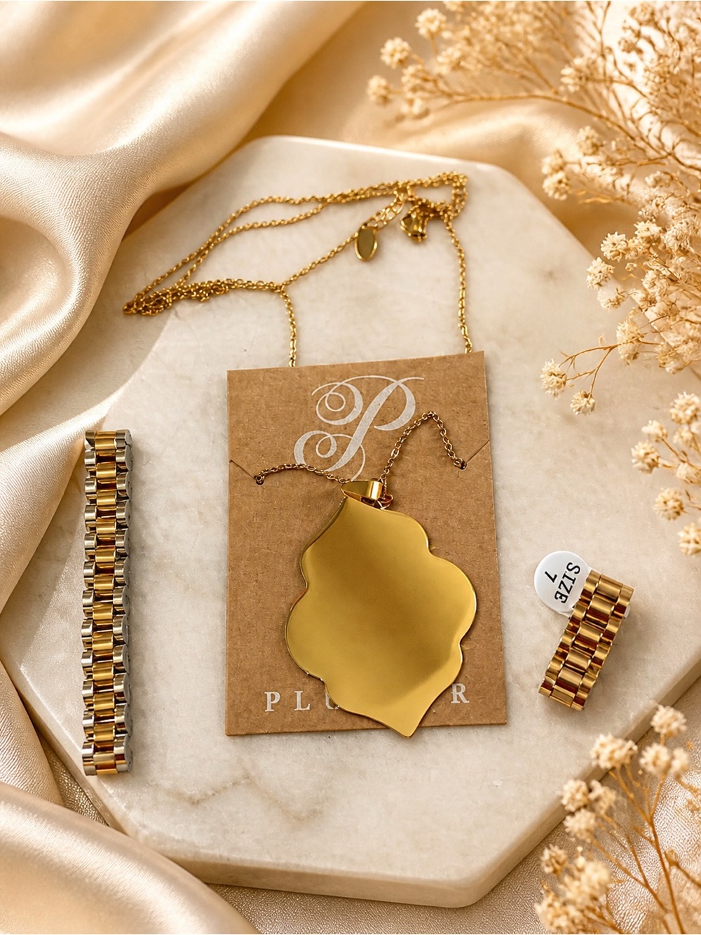 Plunder Gold-Tone Statement Pendant Necklace